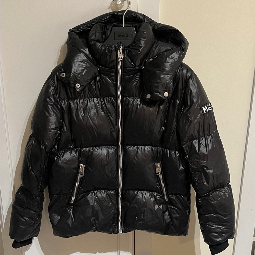Mackage Shiny Black Hooded Puffer Jacket